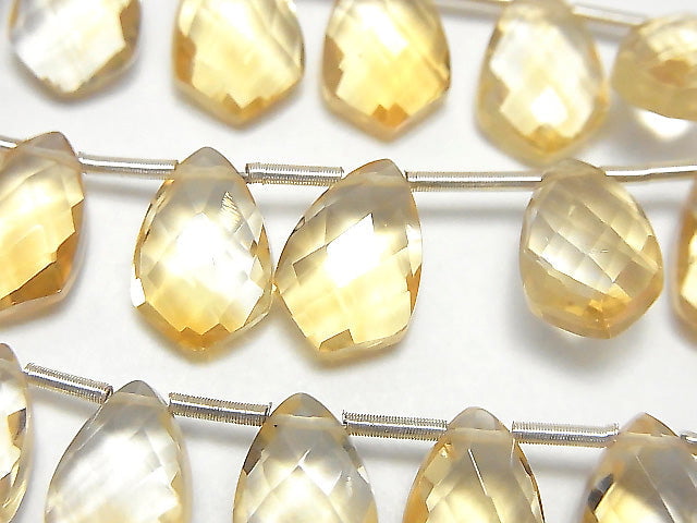 Hochwertiger Citrin AA++ Deformiert Facettiert Marquise 12x8mm halb oder 1 Strang Perlen (18 Stück)