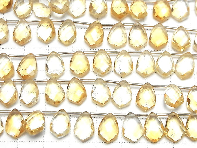 Hochwertiger Citrin AA++ Deformiert Facettiert Marquise 12x8mm halb oder 1 Strang Perlen (18 Stück)