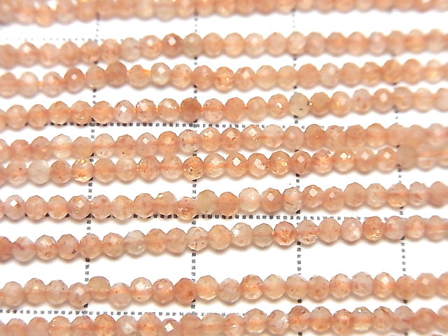 High Quality! 1strand $6.79! Sunstone AA++ Faceted Round 2mm 1strand beads (aprx.15inch/37cm)