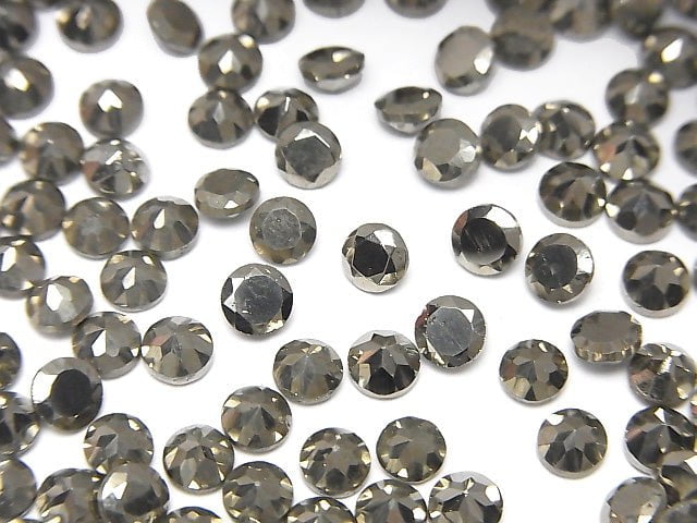 Pyrite Loose stone Round Faceted 4x4mm 5pcs