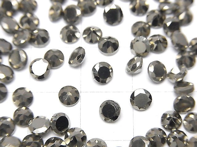 Pyrite Loose stone Round Faceted 4x4mm 5pcs