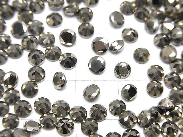 Pyrit lose Steine rund facettiert 4x4mm 5 Stück