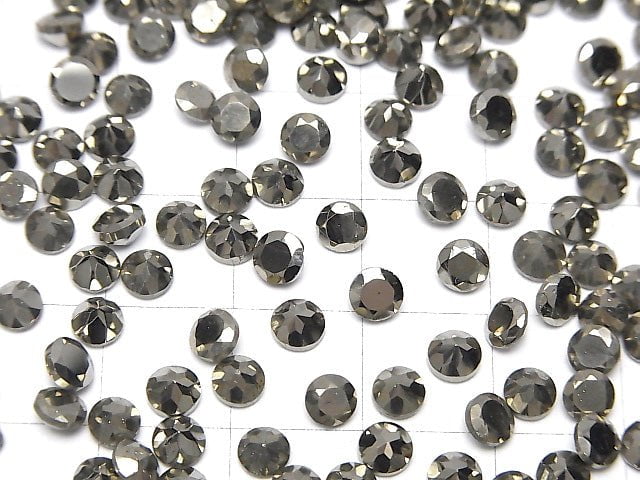 Pyrit lose Steine rund facettiert 4x4mm 5 Stück