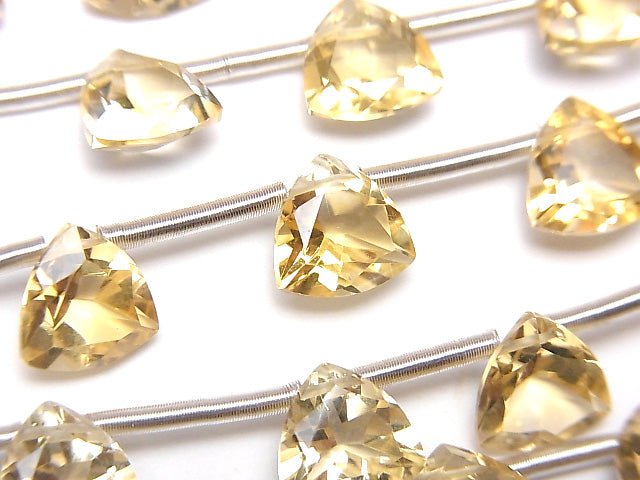 Hochwertiger Citrin AAA Dreieck facettiert 8x8mm 1Strang Perlen (13Stücke)