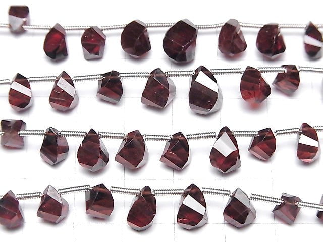 High Quality Mozambique Garnet AAA- Drop 4Faceted Twist Faceted Briolette half or 1strand beads (20pcs)