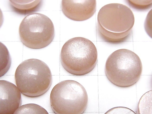 蜜桃月光石 AAA 圓形素面蛋面 10x10mm 3顆