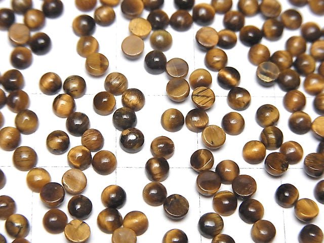 Gelber Tigerauge AA++ runder Cabochon 3x3mm 10 Stück