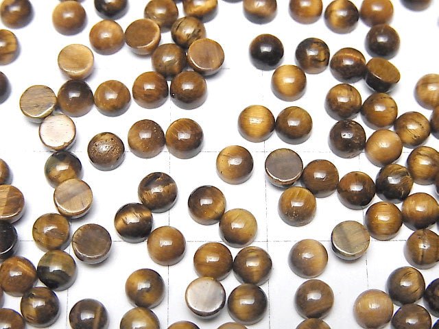 Gelber Tigerauge AA++ runder Cabochon 4x4mm 10 Stück