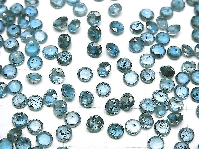 Hochwertiger Indigo-Blau Kyanit AAA- lose Steine rund facettiert 4x4mm 5 Stück