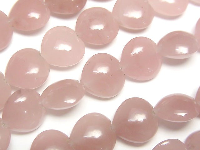 番石榴石英 AAA - 垂直孔心形 10x10mm 半串或 1 串珠(約 6 英寸 / 15 公分)