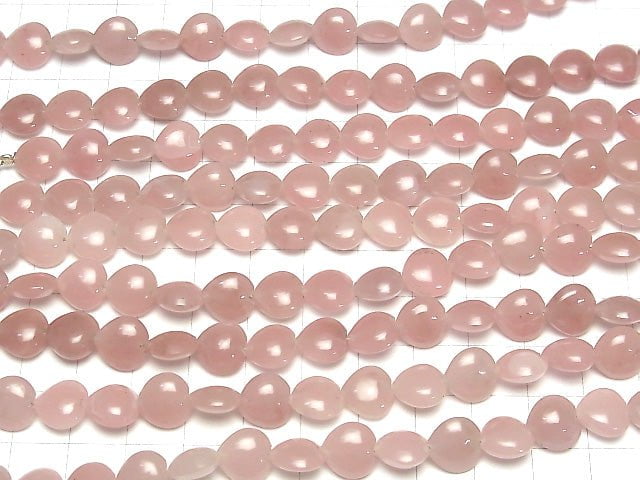Guava-Quarz AAA- Vertikales Loch Herz 10x10mm halb oder 1Strang Perlen (ca. 6 Zoll / 15 cm)