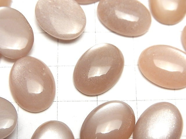 桃色月光石 AAA 橢圓蛋面 16x12mm 2顆
