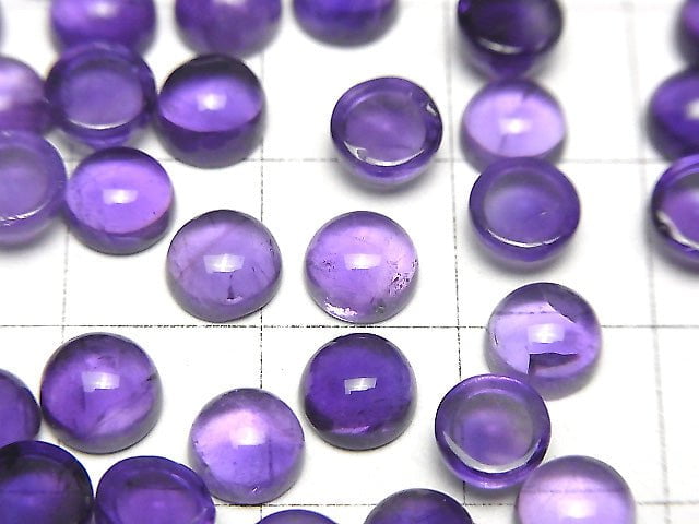 尚比亞紫水晶 AA++ 圓形蛋面 6x6mm 5顆