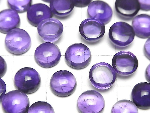 Zambia Amethyst AA++ Rund Cabochon 8x8mm 3 Stück