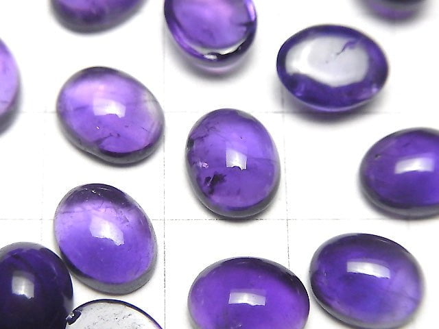 尚比亞紫水晶 AA++ 橢圓形素面蛋面 10x8mm 5顆