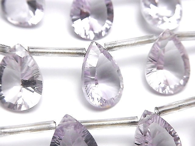Hochwertiger rosa Amethyst AAA Tropfenform konkav geschliffen 14 x 10 mm halbe oder 1 Strang (10 Stück)