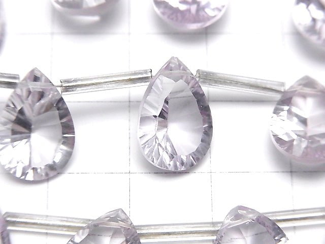 Hochwertiger rosa Amethyst AAA Tropfenform konkav geschliffen 14 x 10 mm halbe oder 1 Strang (10 Stück)
