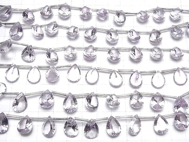 Hochwertiger rosa Amethyst AAA Tropfenform konkav geschliffen 14 x 10 mm halbe oder 1 Strang (10 Stück)
