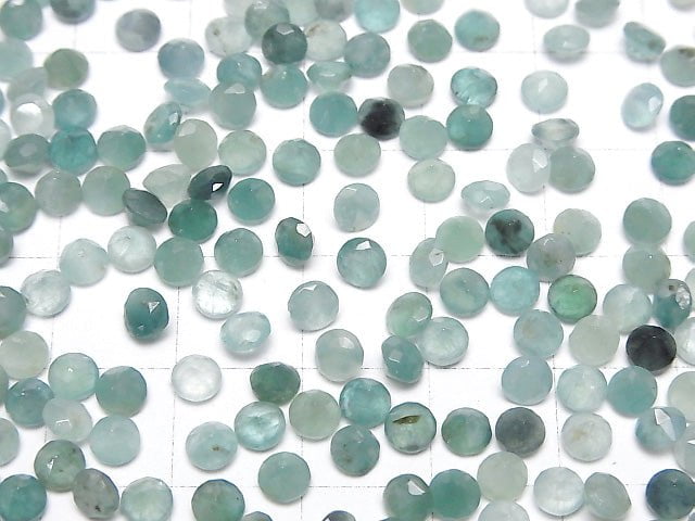 Grandidierit AA lose Steine rund facettiert 4x4mm 10 Stück