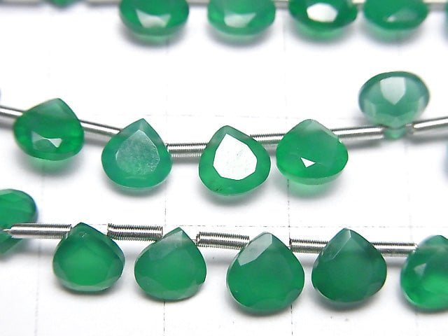Hochwertiger grüner Onyx AAA Kastanie Facettiert 6x6mm 1Strang Perlen (18Stk.)