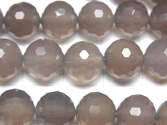 Hochwertig! Grauer Onyx AAA 128 facettierte runde 10 mm halb oder 1 Strang Perlen (ca. 15 Zoll / 38 cm)