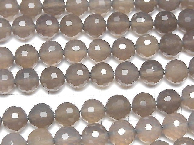 Hochwertig! Grauer Onyx AAA 128 facettierte runde 10 mm halb oder 1 Strang Perlen (ca. 15 Zoll / 38 cm)