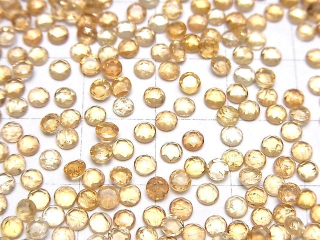 Hochwertiger Imperial Topas AAA- Rund Rosenschliff 3x3mm 5 Stück