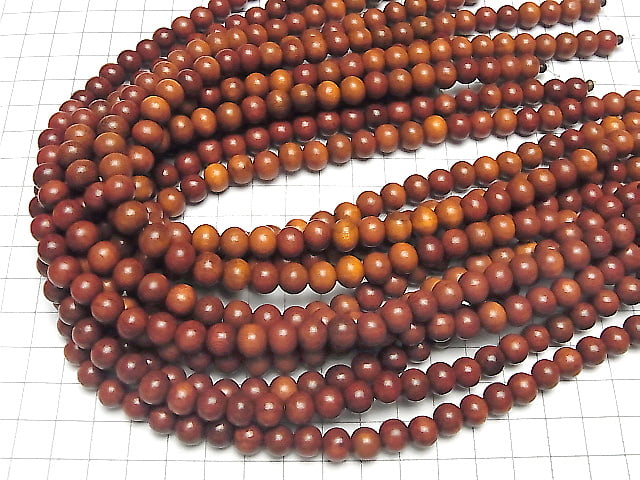 Redwood Semi Round 8mm 1strand beads (aprx.15inch / 38cm)