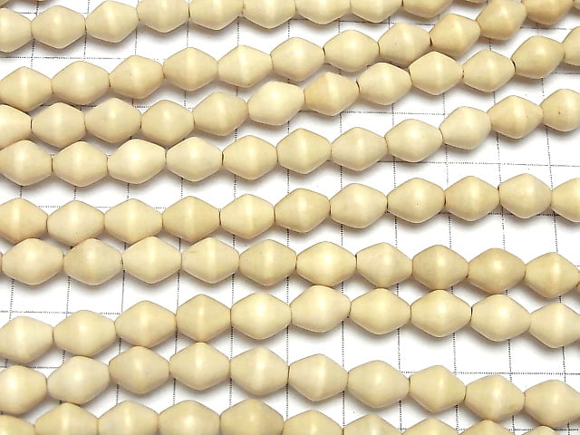 1strand $4.79! White Wood Faceted Rice 10x7x7mm 1strand beads (aprx.15inch / 38cm)