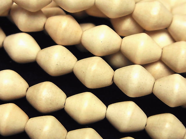 1strand $4.79! White Wood Faceted Rice 10x7x7mm 1strand beads (aprx.15inch / 38cm)