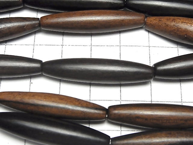 Ebony Wood Rice 35x8x8mm 1strand beads (aprx.15inch/36cm)