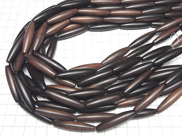 Ebony Wood Rice 35x8x8mm 1strand beads (aprx.15inch/36cm)