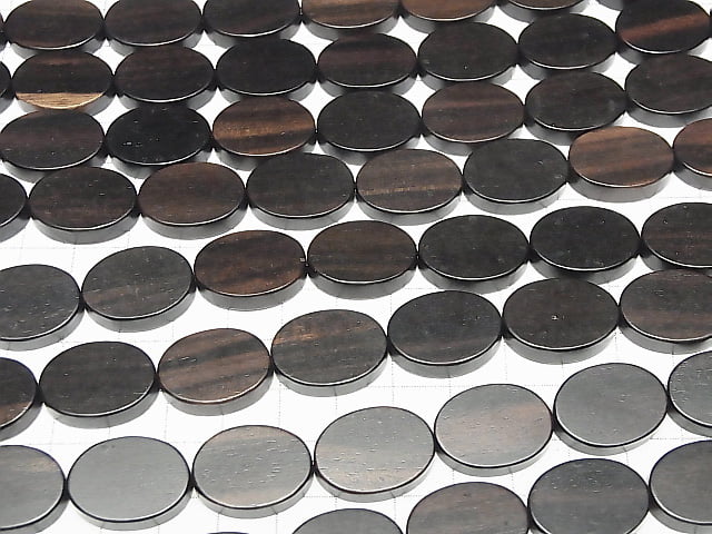 1strand $7.79! Ebony Wood Oval 20x15x5mm 1strand beads (aprx.15inch/36cm)