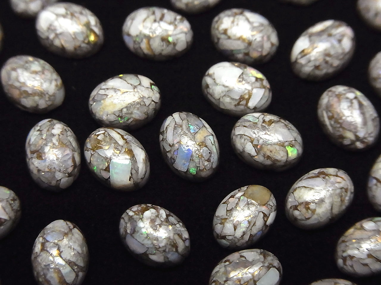 Kupferopal AAA Ovaler Cabochon 8x6mm 5 Stück