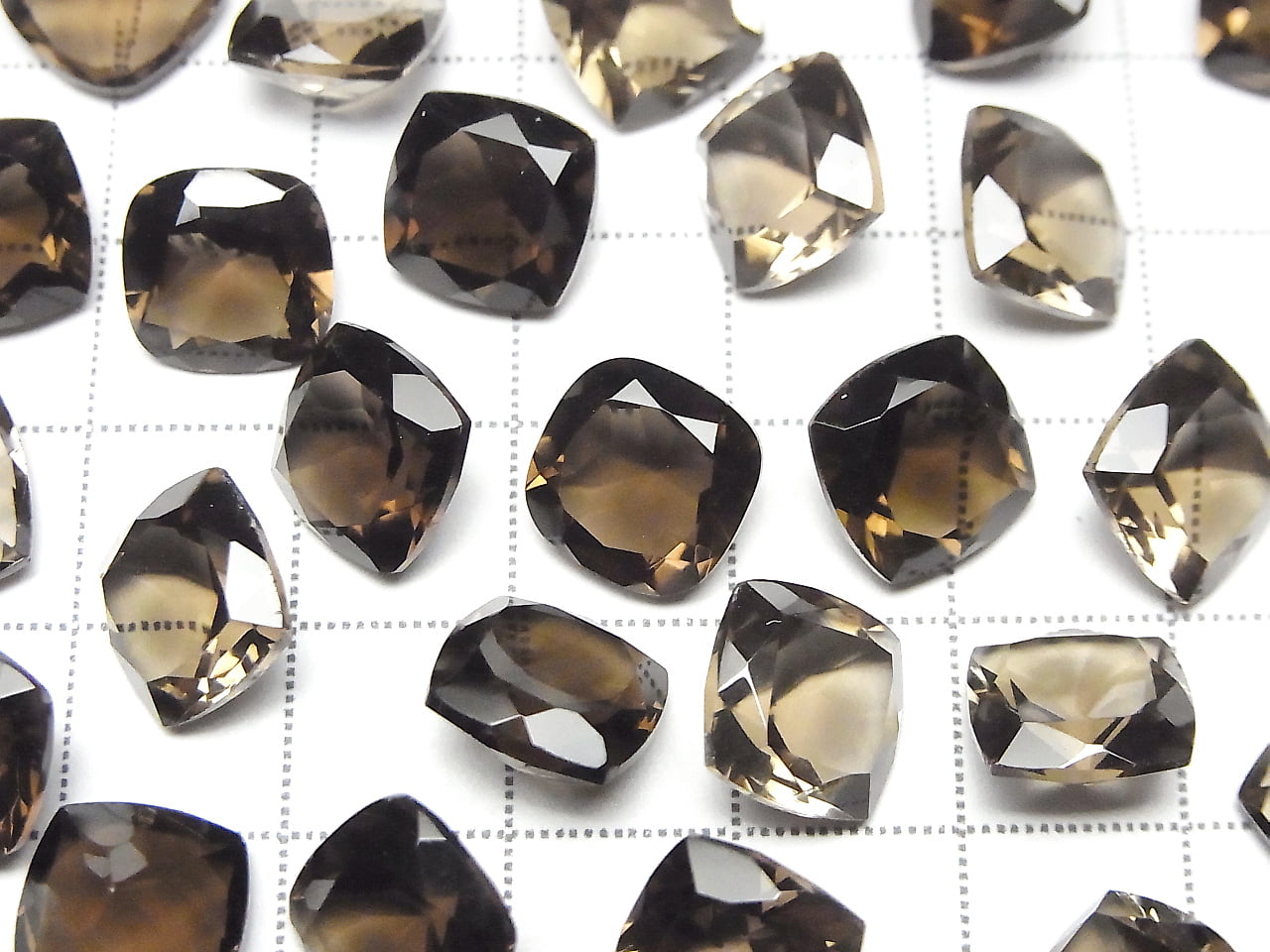 Hochwertiger Rauchquarz AAA Lose Steine Quadratisch Facettiert 10x10mm 3 Stück
