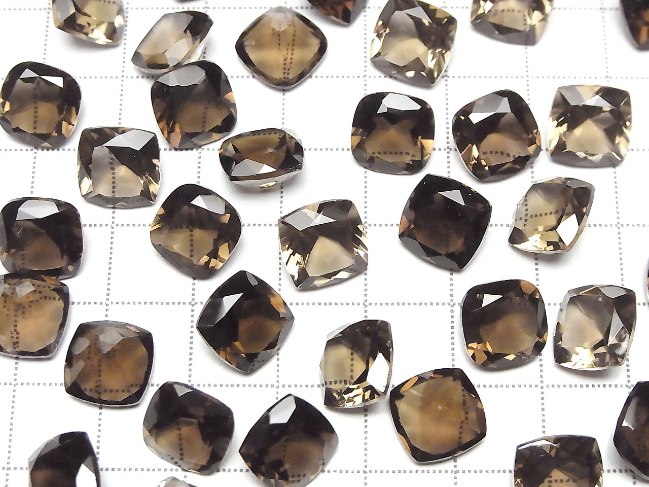 Hochwertiger Rauchquarz AAA Lose Steine Quadratisch Facettiert 10x10mm 3 Stück