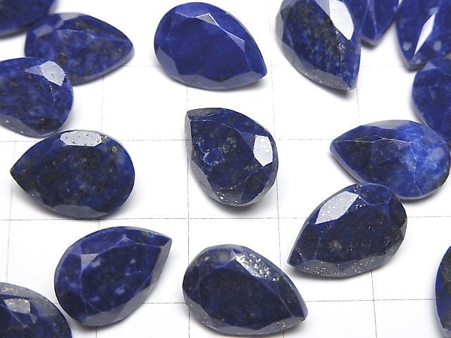 Lapislazuli AA++ Lose Steine Birnenform Facettiert 14x10mm 2Stk