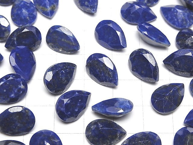 Lapislazuli AA++ Lose Steine Birnenform Facettiert 14x10mm 2Stk