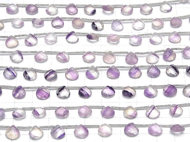 Lila Fluorit AA++ Kastanienförmige Facettierte Briolette 8x8mm 1strang Perlen (13 Stück)