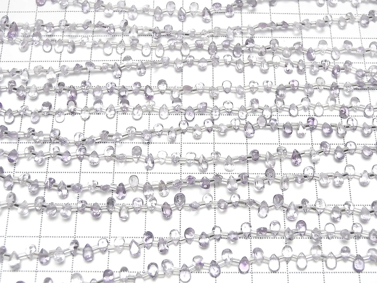 Hochwertiger Heller Amethyst AAA Birnenform Facettiert 5x3mm 1 Strang Perlen (53 Stück)