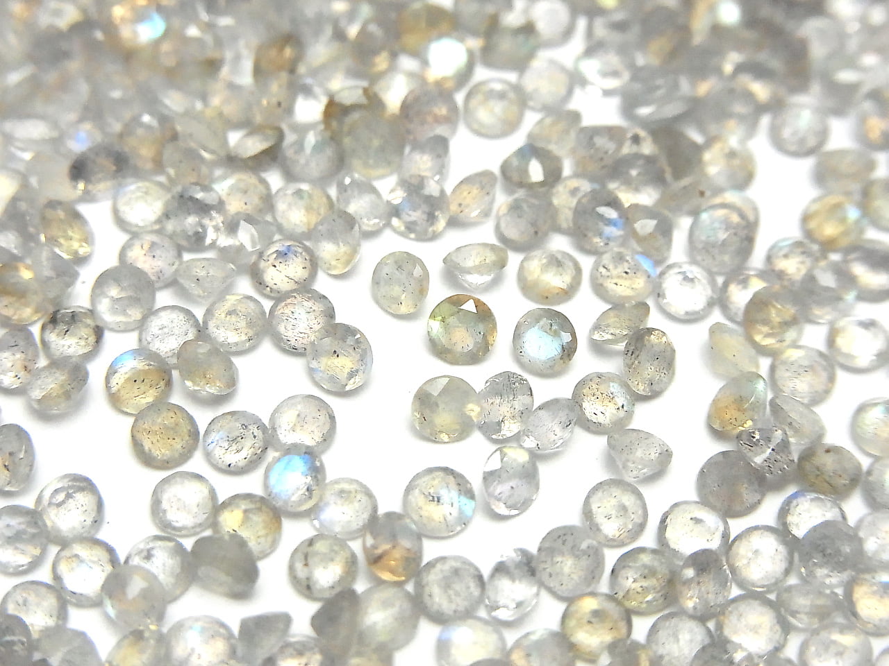高品質拉長石 AAA 級 - 裸石 圓形刻面 3x3mm 10顆