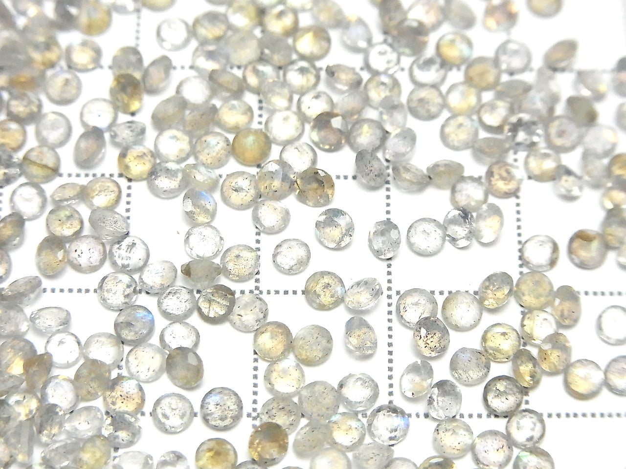 高品質拉長石 AAA 級 - 裸石 圓形刻面 3x3mm 10顆