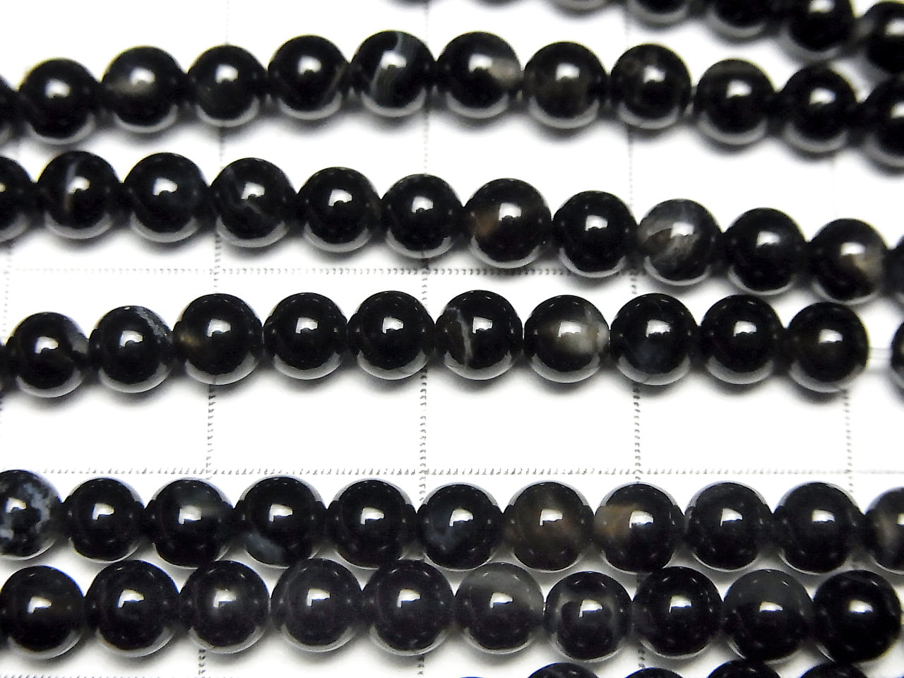 Striped Onyx Round 4mm 1strand beads (aprx.15inch/36cm)