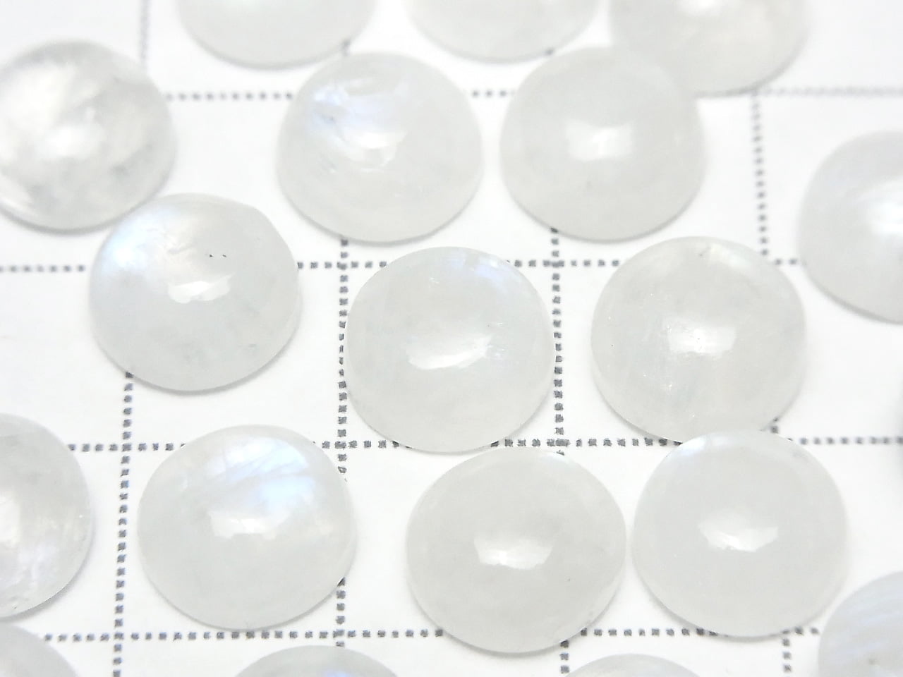 Regenbogen-Mondstein AA++ Runde Cabochon 10x10mm 3 Stück