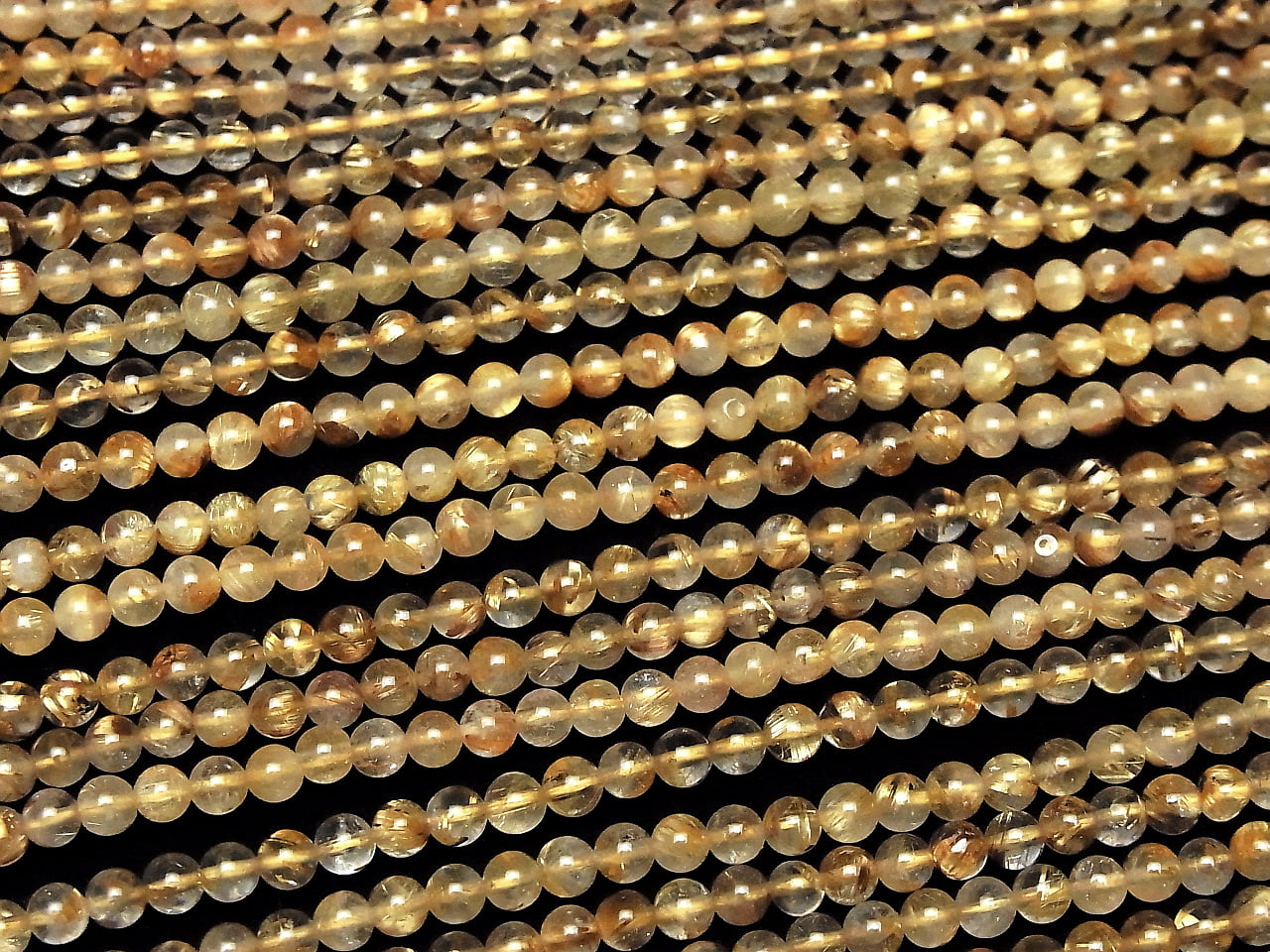 Rutilated Quartz AAA- Round 4.5mm 1strand beads (aprx.15inch/37cm)