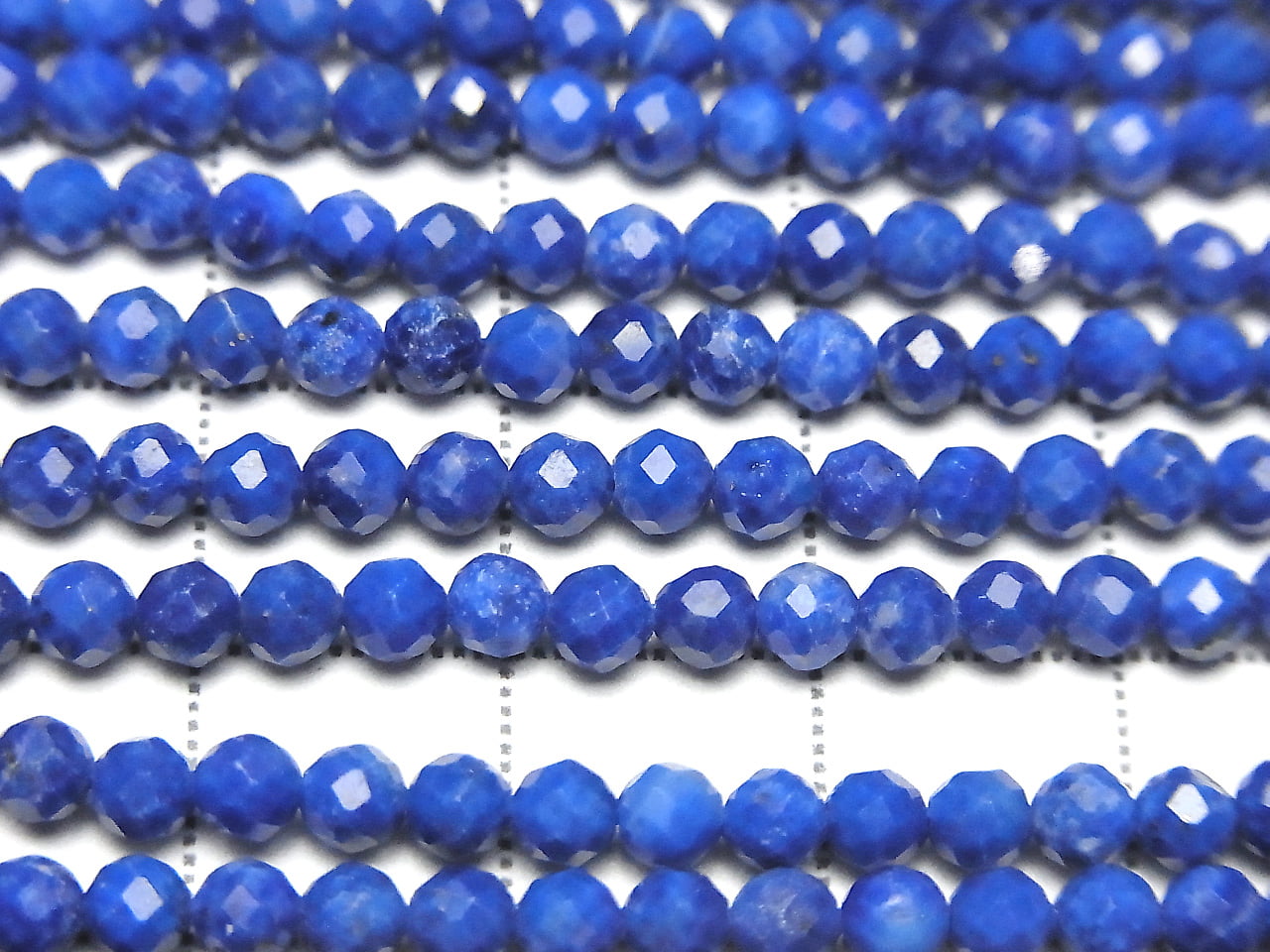 Haute Qualité ! Lapis-lazuli AA++ facetté rond 3 mm 1 fil de perles (env. 37 cm)