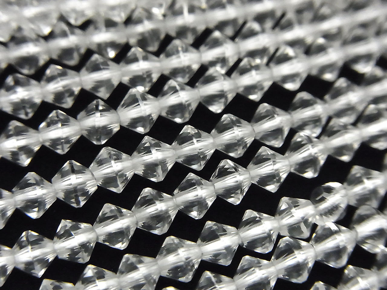 High Quality! Crystal Quartz AAA- Abacus Round Cut 4x4x3mm 1strand beads (aprx.15inch / 38cm)