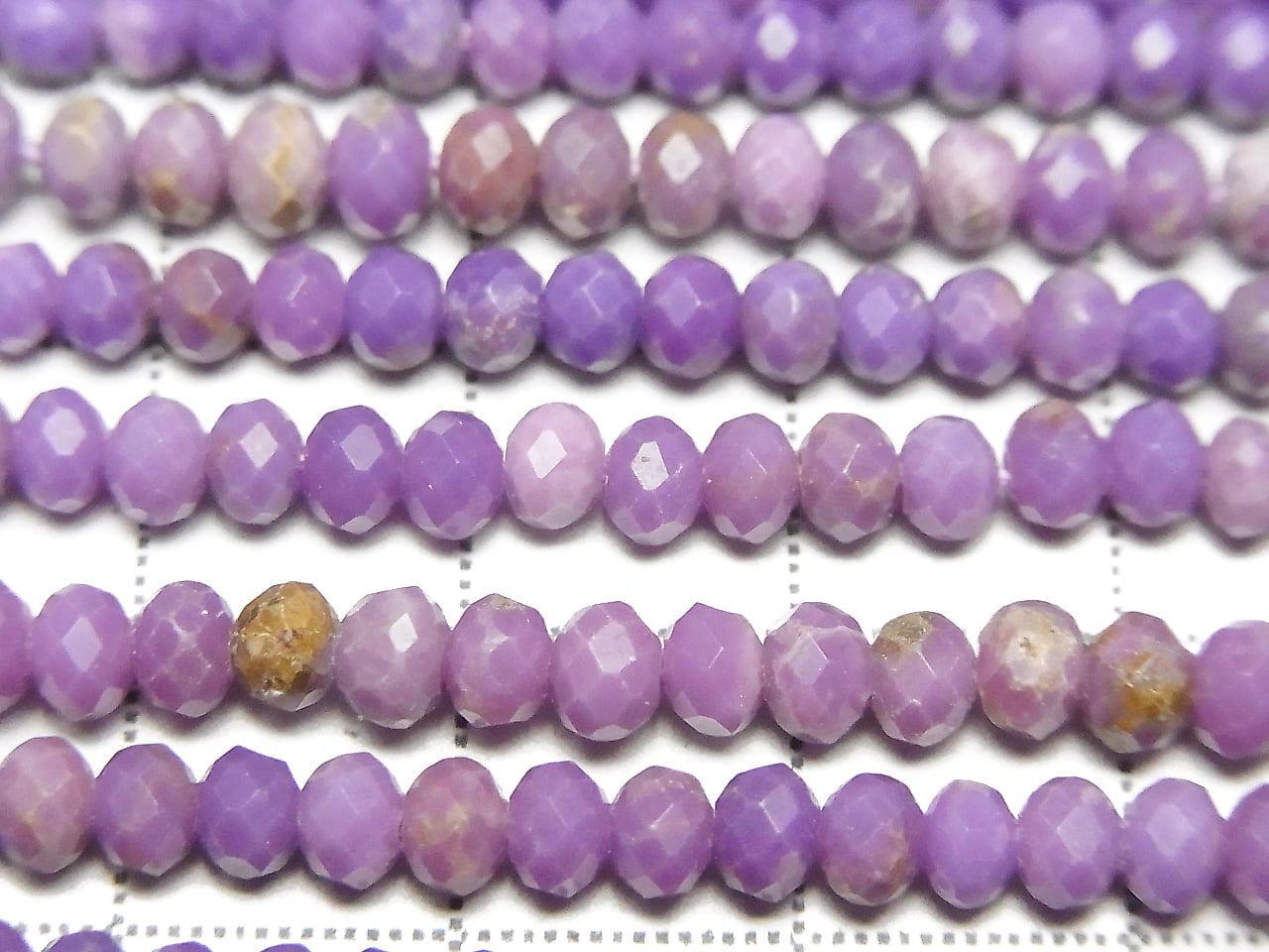 高品質!磷葉石 AA+ 刻面鈕扣扁圓珠 4x4x3mm 一串(約15英吋 / 37公分)