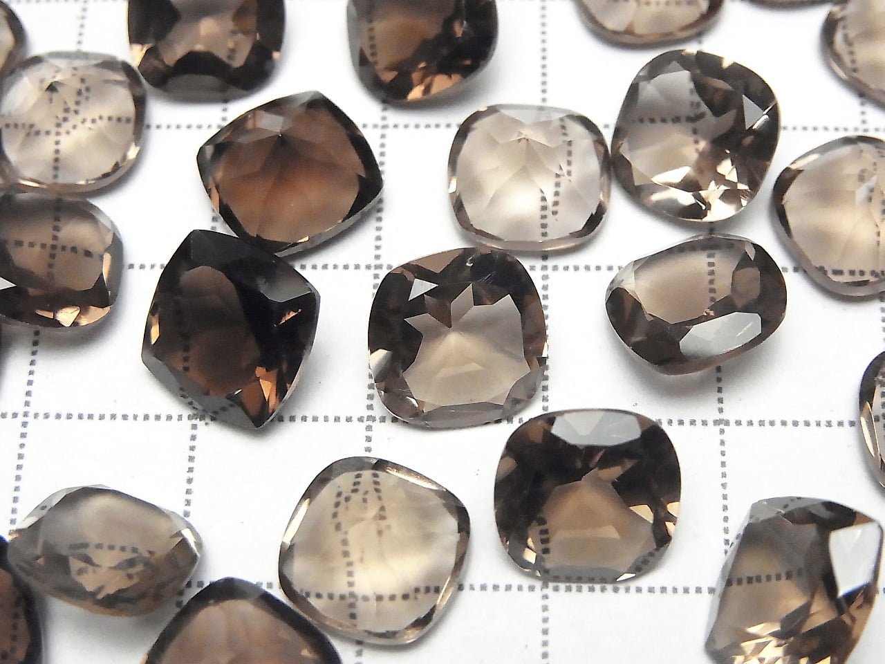 高品質煙水晶 AAA 級裸石 方形刻面 10x10mm 3顆