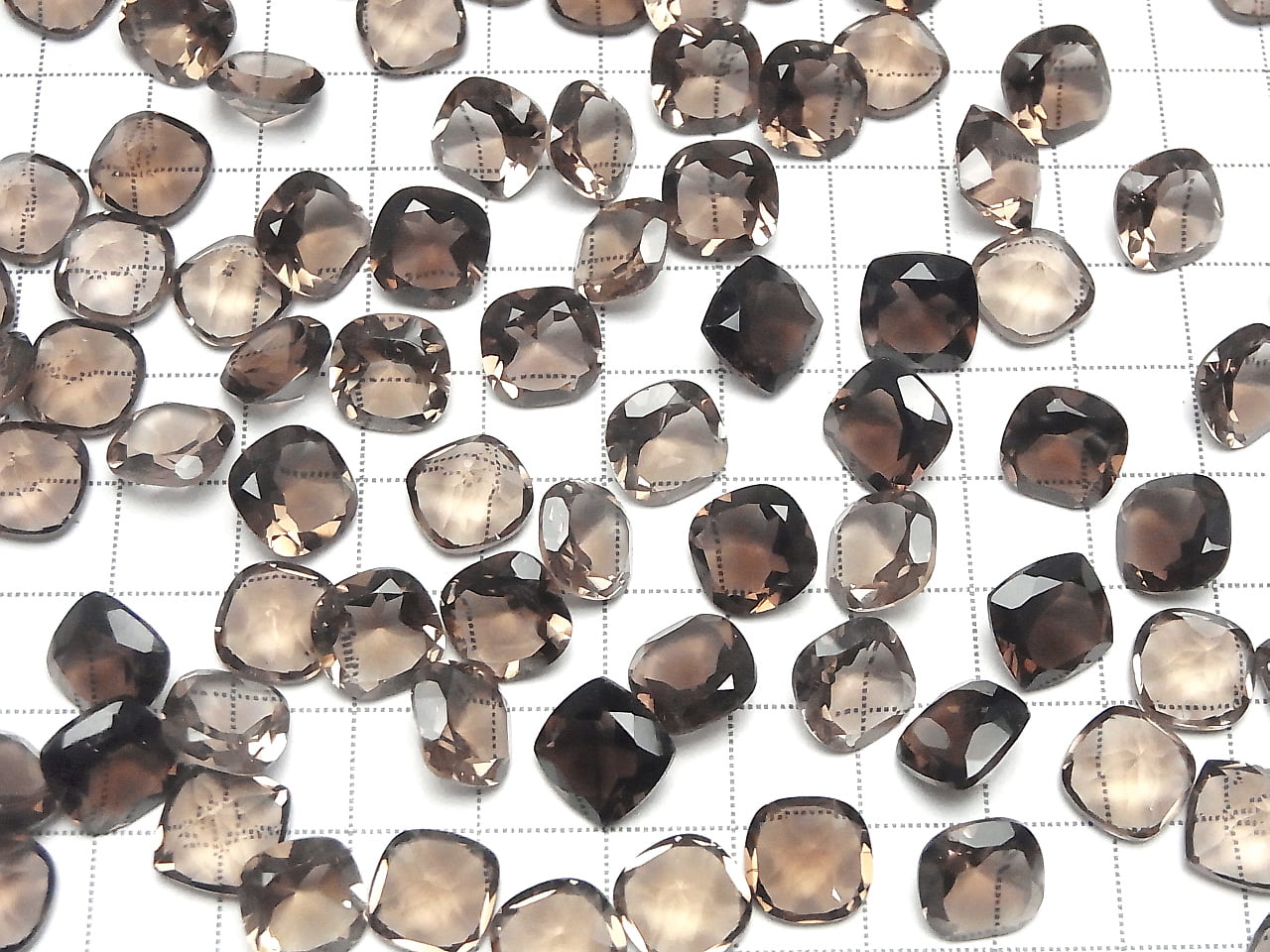 高品質煙水晶 AAA 級裸石 方形刻面 10x10mm 3顆